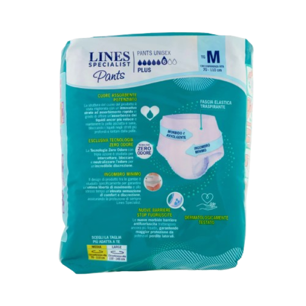 lines pannolini unisex lines specialist pants taglia m plus 7 pz. - foto 3