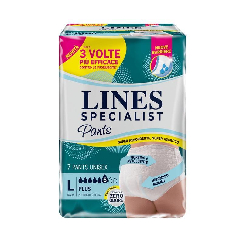 lines pannolini unisex lines specialist pants plus dispositivo medico ce classe 1 x7 pz. taglia l - foto 1