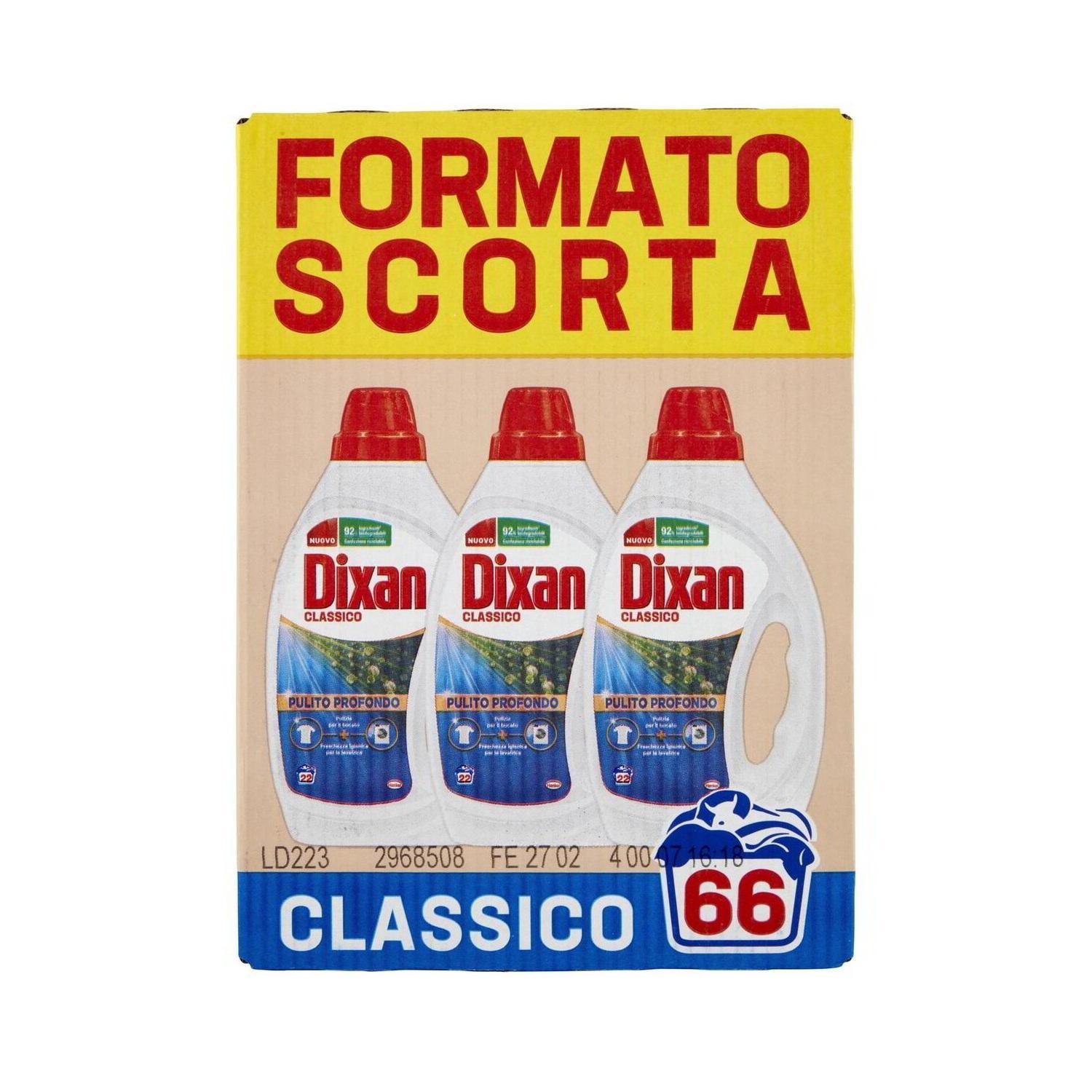 dixan detersivo liquido classico 3x22=66 lavaggi x3 dixan 990 ml. - foto 1