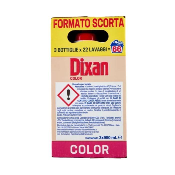 dixan detersivo liquido per lavatrice dixan color x3 66 lavaggi 990 ml. - foto 2