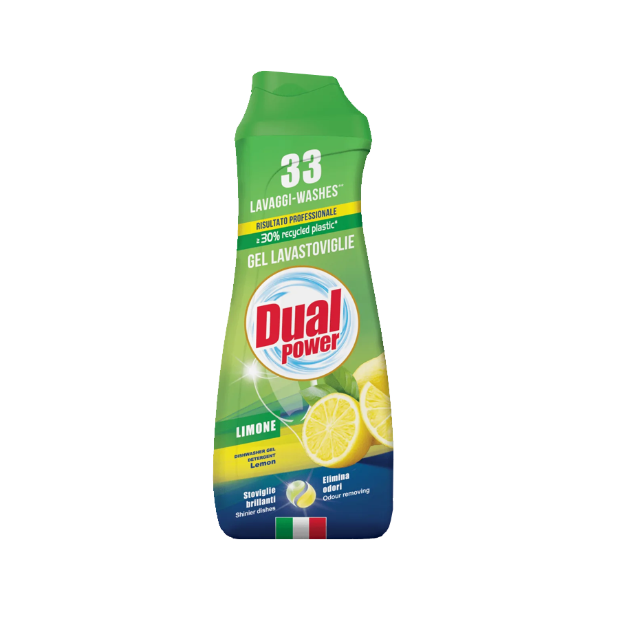 dual detersivo gel al limone per piatti lavastoviglie dual power 660 ml. - foto 1