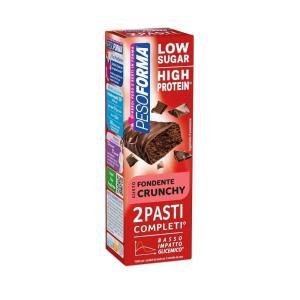 Barrette senza zuccheri al cioccolato fondente crunchy 2 pasti completi  124 gr.