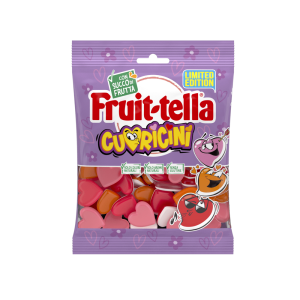 Caramelle frutta a forma di cuore in busta san valentino  cuori 150 gr.
