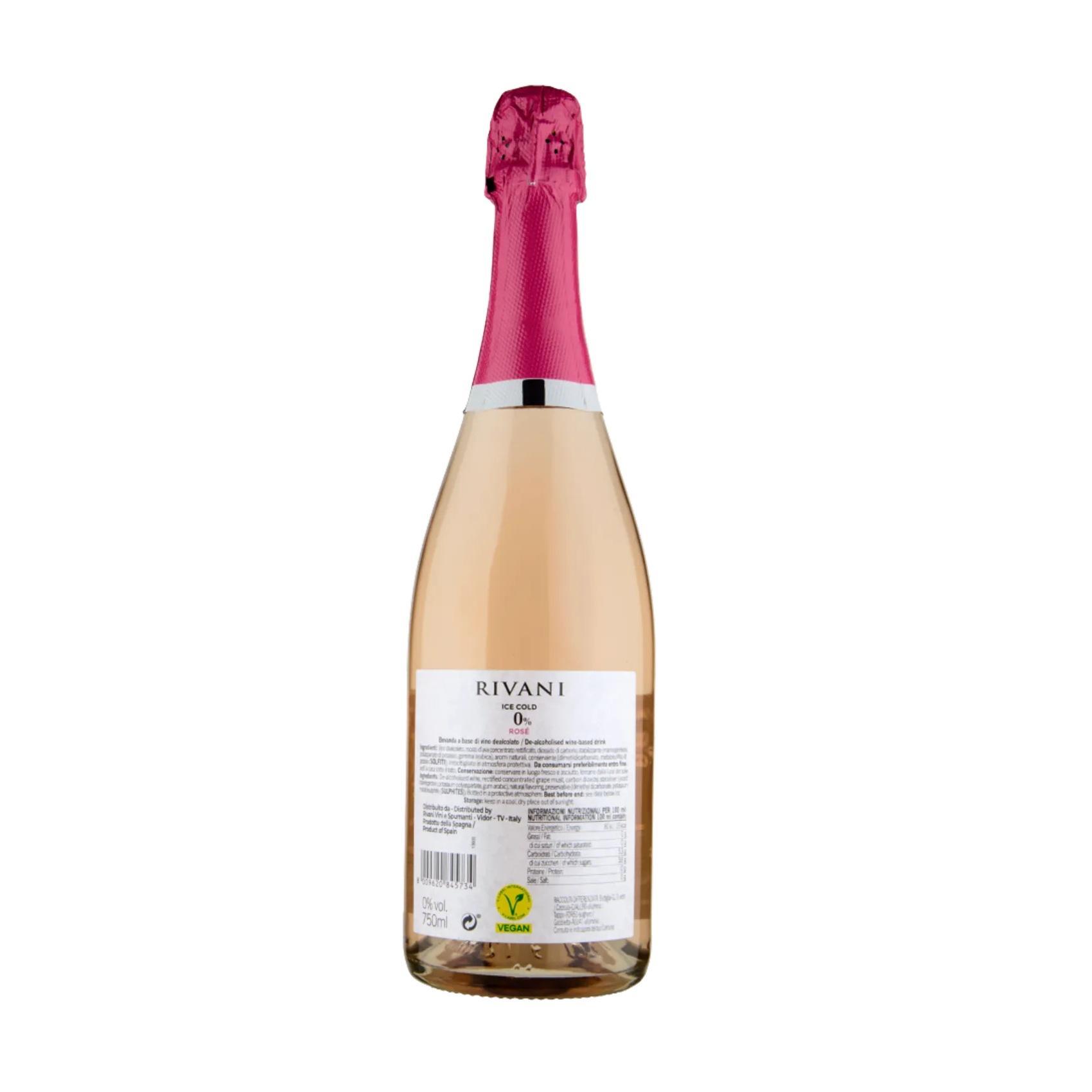 rivani vino spumante spark rose' rivani vegano analcolico 0% alcol 75 cl. - foto 2