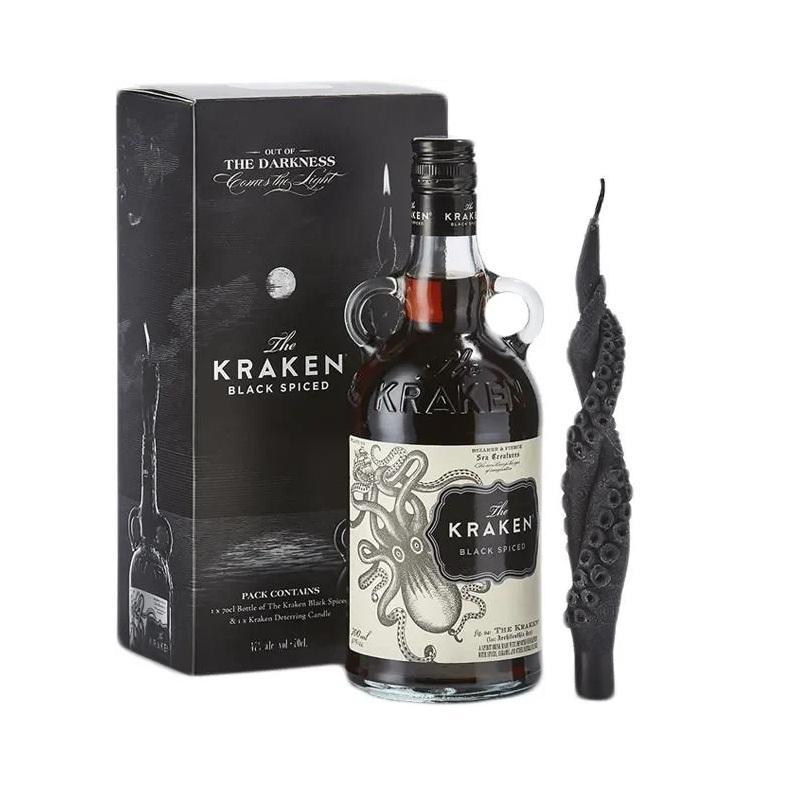 kraken bevanda al rum speziato nero kraken 40% 70 cl. + candela omaggio - foto 1