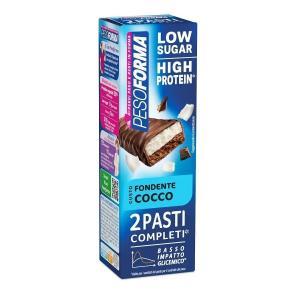 Barrette senza zuccheri gusto fondente e cocco x2 pasti completi  da 124 gr.