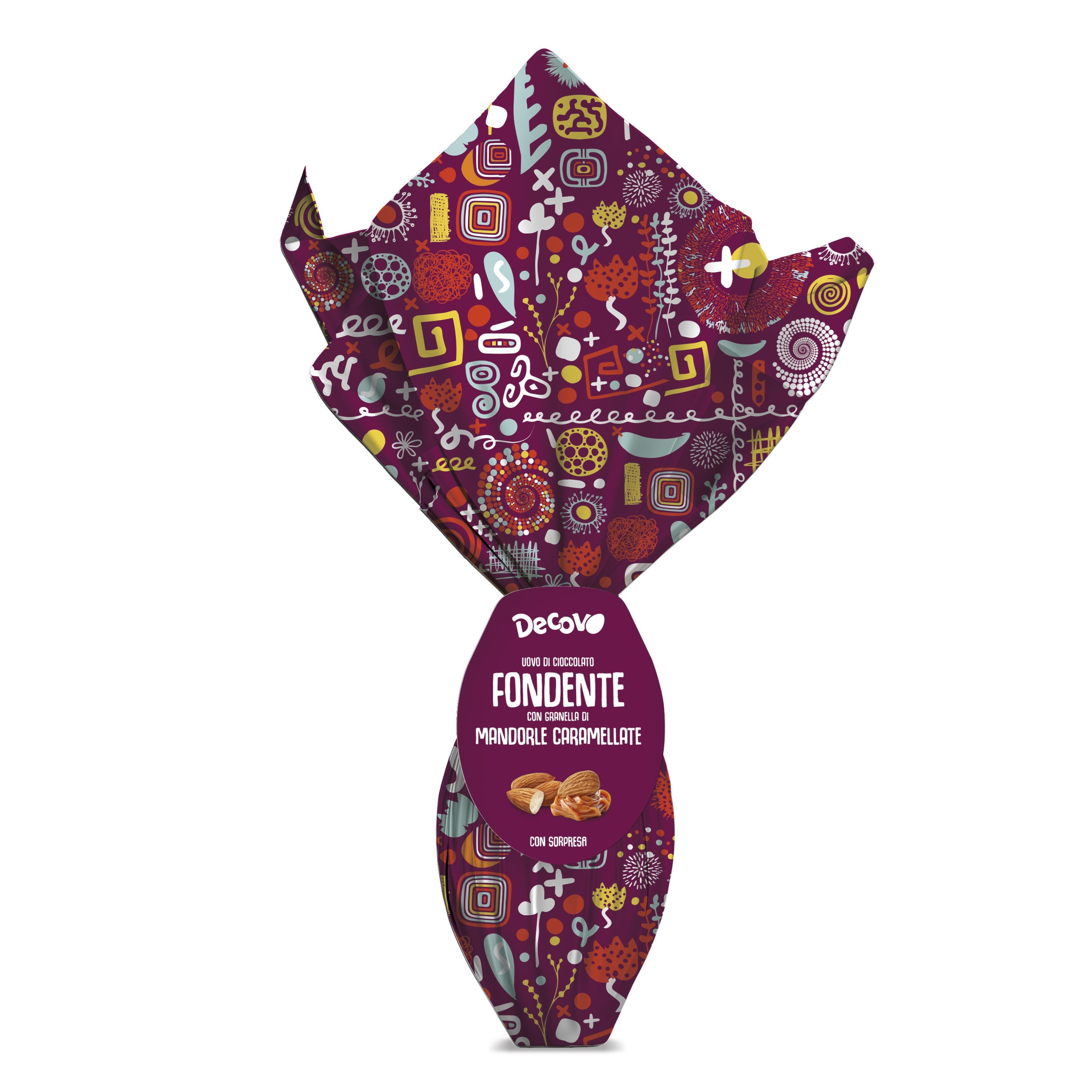 deco' uova di cioccolato fondente e mandorle caramellate decovo da 250 gr. - foto 1