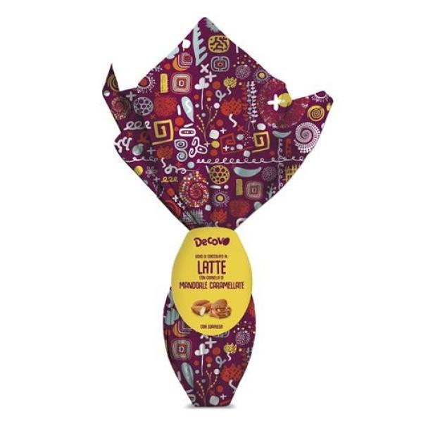 deco' uovo di cioccolato al latte con mandole al caramello decovo deco' 250 gr. - foto 1