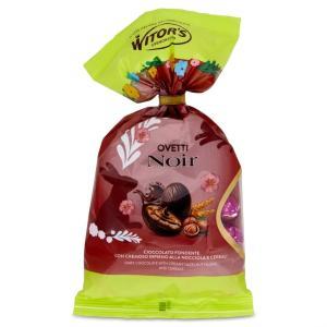 Ovetti di cioccolato fondente extra con granella di cacao  230 gr.