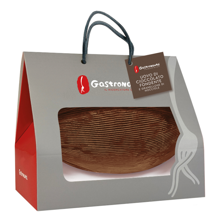 gastronauta uovo di cioccoolato fondente con granellone nocciola gastronauta 370 gr. - foto 1