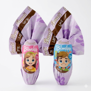 Uovo di cioccolato al latte bimbo e bimba  da 150 gr.