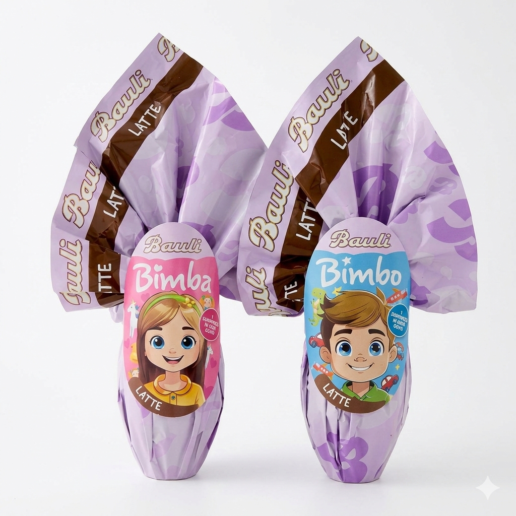 bauli uovo di cioccolato al latte bimbo e bimba bauli da 150 gr. - foto 1