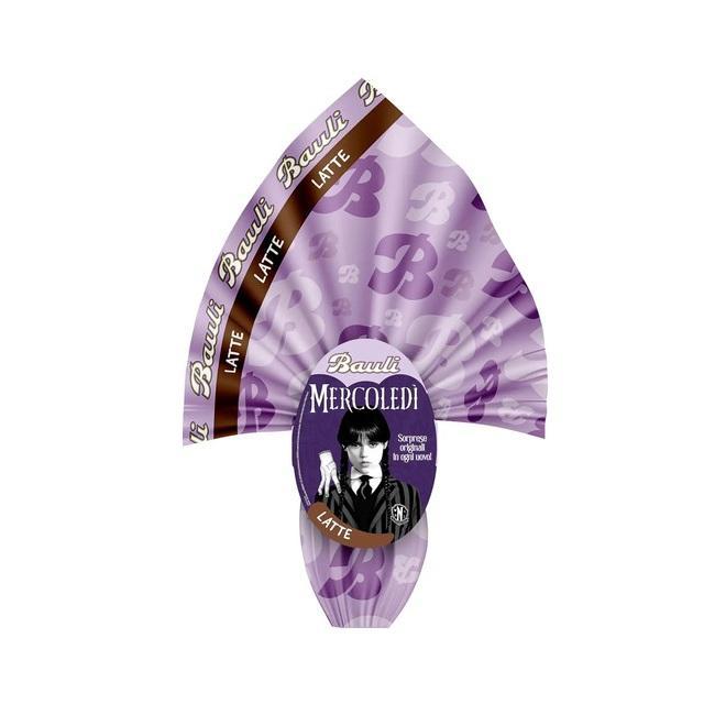 bauli uovo di pasqua al cioccolato al latte di mercoledi' addams con sorpresa da 220 gr. - foto 1