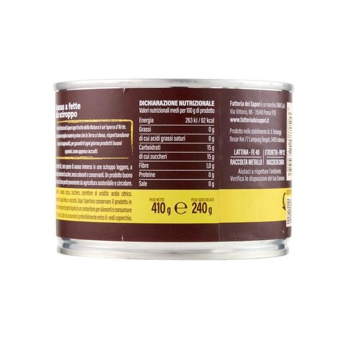 fattoria dei sapori ananas allo sciroppo fattoria dei sapori da 410 gr. - foto 2