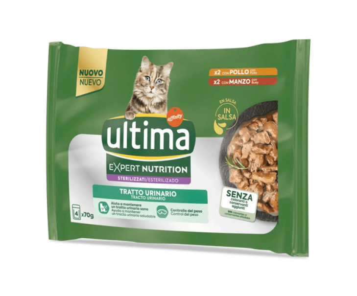 ultima cibo per gatti specifico per il tratto urinario ultima cat expert nutrition urinary x4 70 gr. - foto 1