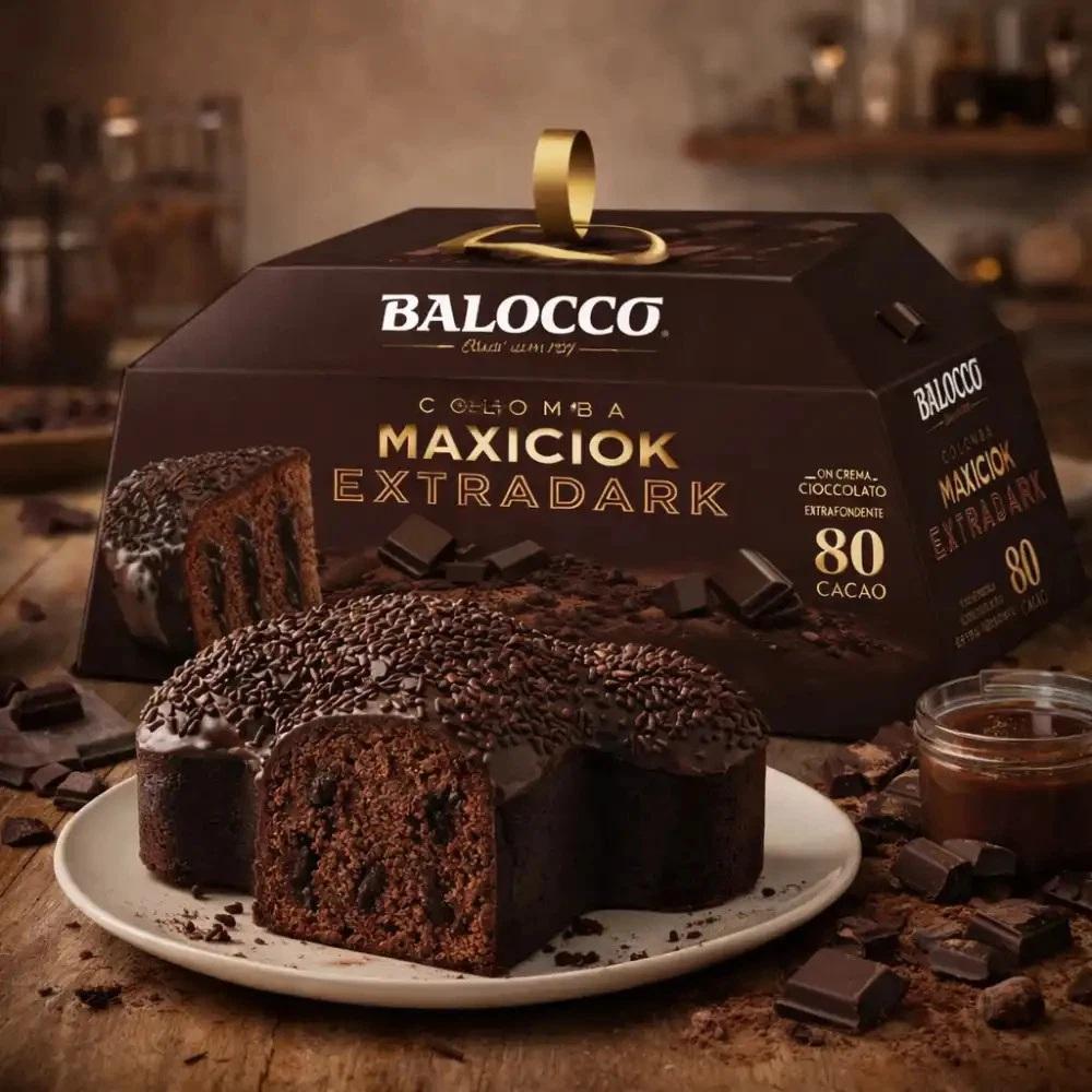 balocco colomba di pasqua al cioccolato extra dark 80% maxiciok balocco da 750 gr. - foto 3