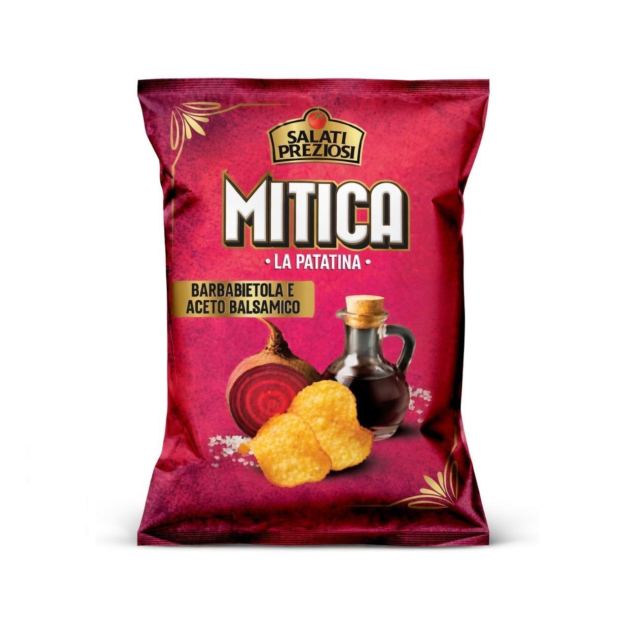 salati preziosi patatine snack salato alla barbabietola e aceto balsamico salati preziosi mitica da 100 gr. - foto 1