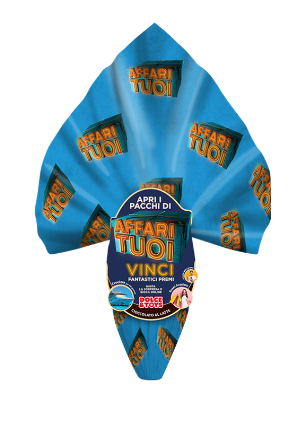 d&t uovo di pasqua al cioccolato finissimo al latte con sorpresa affari tuoi d&t 250 gr. - foto 1