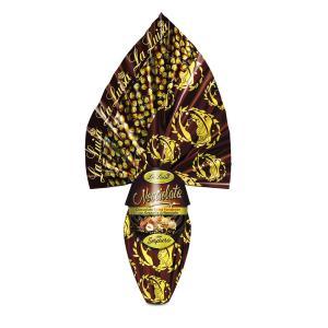 Uovo di pasqua al cioccolato extra fondente e granella di nocciole con sorpresa  da 250 gr.