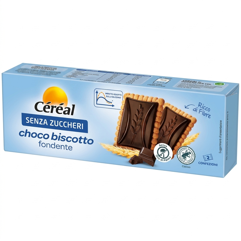 cereal biscotto di cereali con cioccolato senza zucchero céréal 150 gr. - foto 1