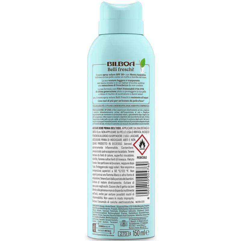 bilboa spray solare protezione media spf 20 belli freschi con menta acquatica bilboa 150 ml. - foto 2