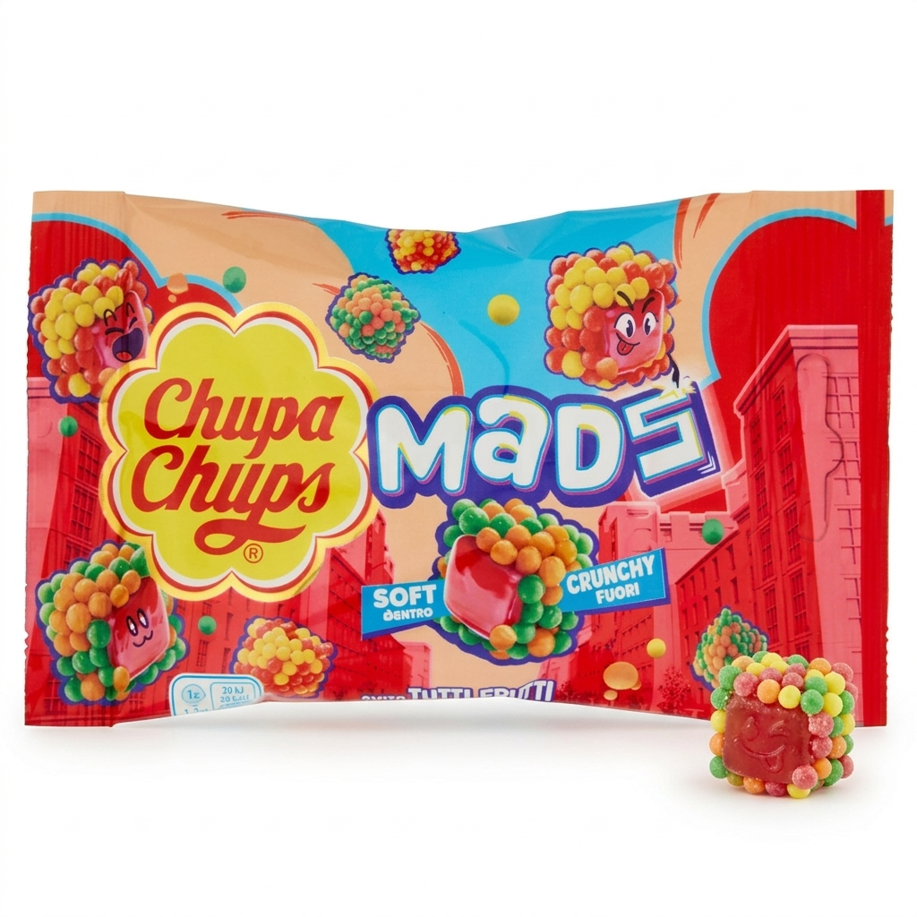 chupa chups caramelle gommose chupa chups mad fruit gusti frutta assortiti 8 pezzi da 45g - foto 1