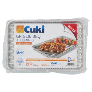 Vaschette in alluminio per griglie e barbecue  3 pezzi