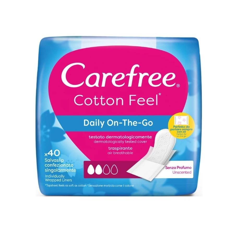 carefree salvaslip cotton feel con estratto di cotone ripiegati in bustine singole carefree 40 pz. - foto 1