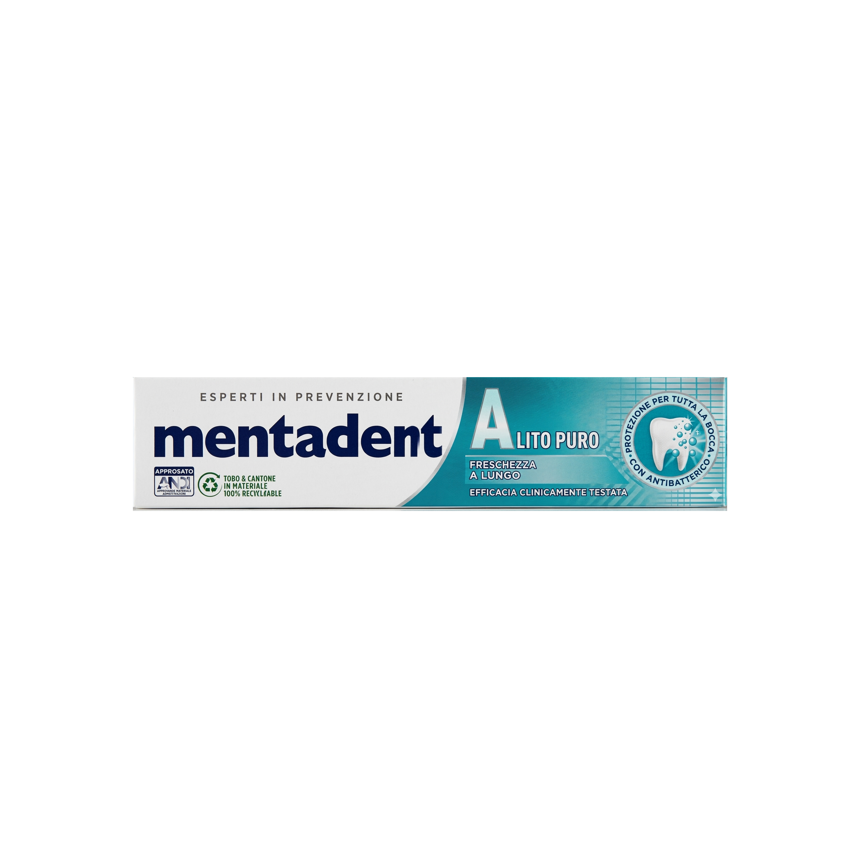 mentadent dentifricio alito puro con zinco e microcapsule mentadent 75 ml. - foto 1