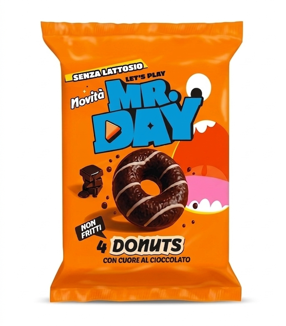 donuts donuts con copertura al cioccolato e granella mister day 200 gr. - foto 1