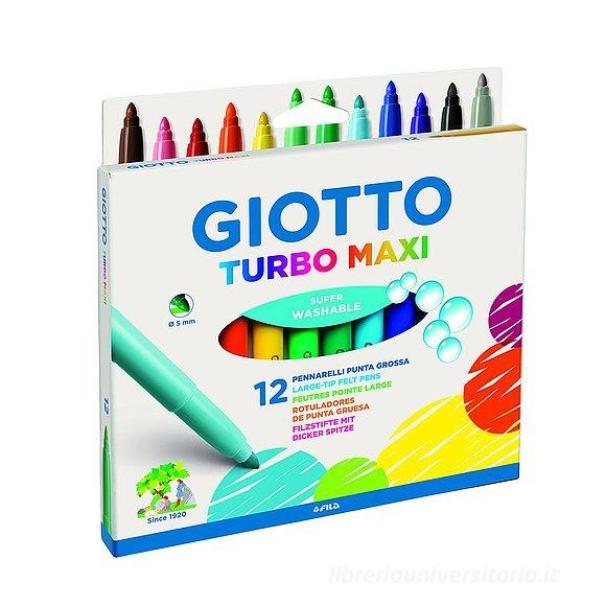 giotto pennarelli a punta grossa turbomaxi giotto 12 pz. - foto 1