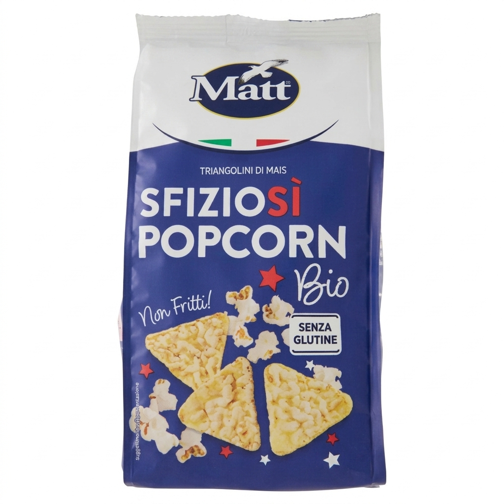 matt triangolini sfiziosi di mais al gusto popcorn matt 60 gr. - foto 1