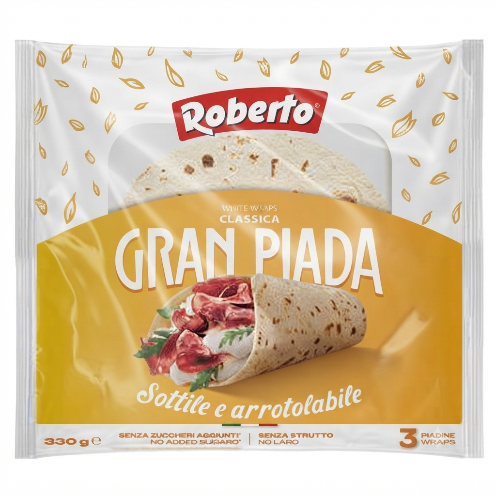 roberto, piada, granpiada, classica, panetteria, spesaonline, 330 GR, ROBERTO 330 GR, bonta, gusto fragrante, qualita, dispensa, piacere, fragranza, prodotti roberto, 330gr, benessere, 330 GR roberto gran piadina classica roberto 330 gr - foto 1