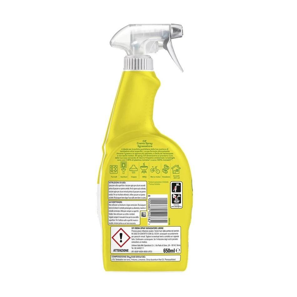 cif spray sgrassatore cucina green active con succo di limone cif 650 ml. - foto 2