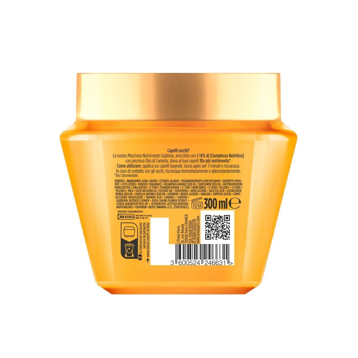 elvive maschera nutrimento sublime olio straordinario elvive l'oréal paris 300 ml. - foto 2
