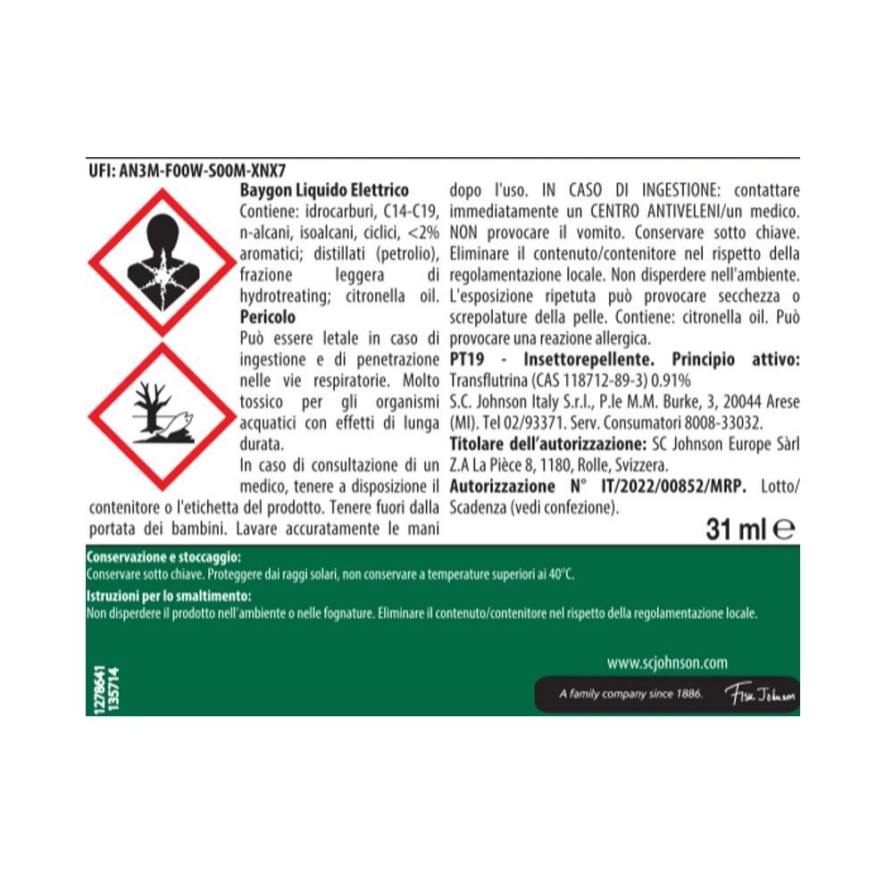 baygon diffusore elettrico con ricarica liquida mosche e zanzare 360 ore baygon - foto 2