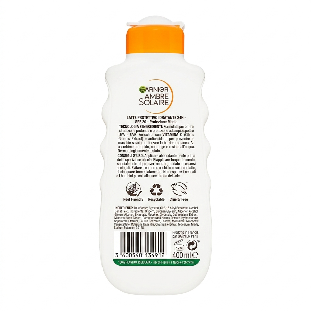 garnier latte protettivo idratante hydra 24h protect spf20 garnier ambre solaire 175 ml. - foto 2