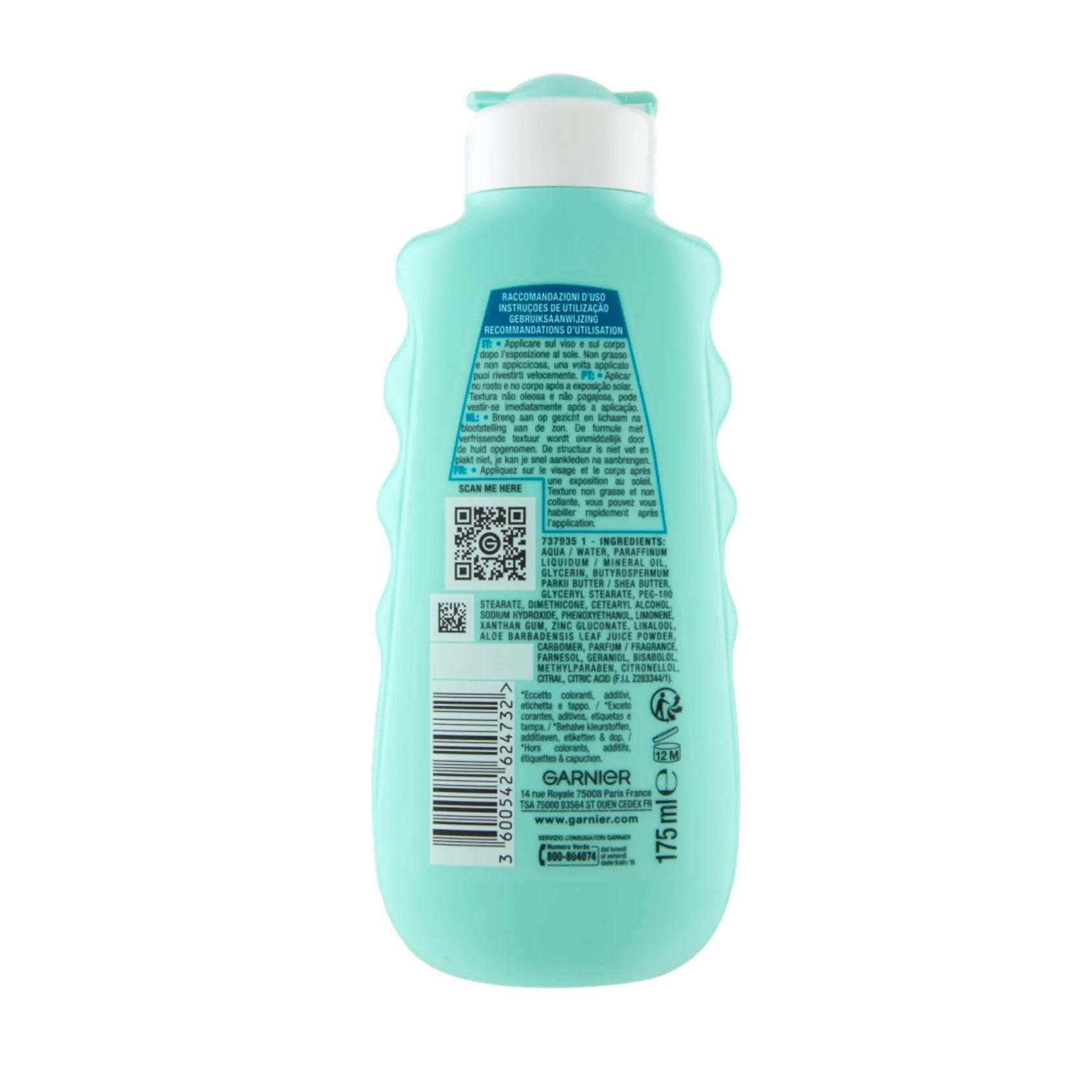 garnier latte doposole idratante e lenitivo con aloe vera garnier ambre solaire 175 ml. - foto 2