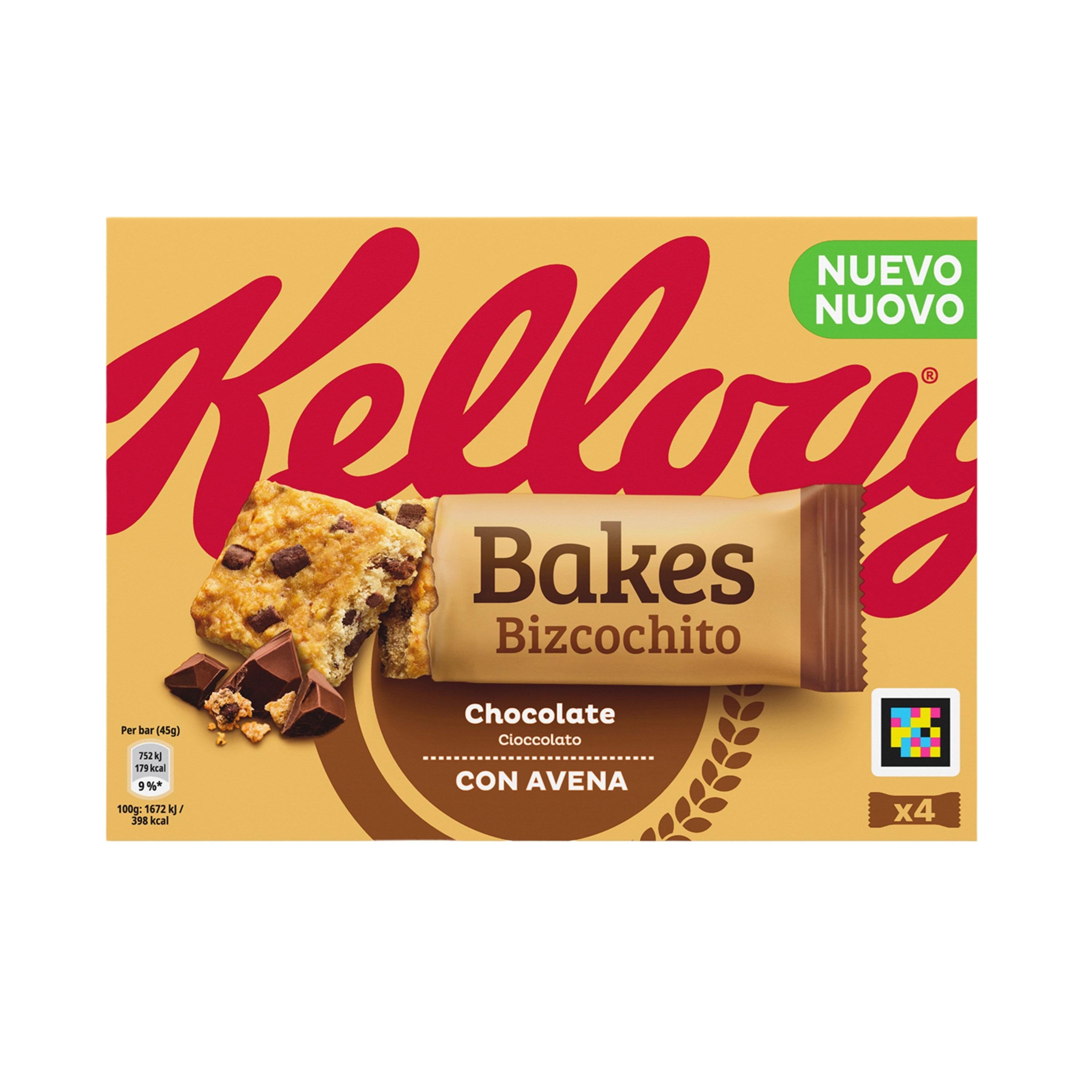 kellogg's barrette di cereali cotte al forno con pezzetti di cioccolato krave bakes kellogg's 180 gr. - foto 1