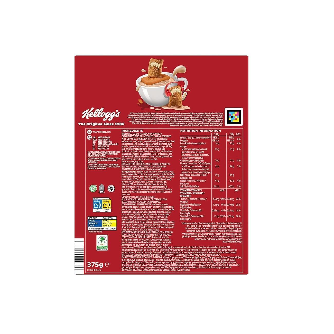 kellogg's cereali per la colazione con ripieno al gusto di biscotto caramellato krave kellogg's 375 gr. - foto 2