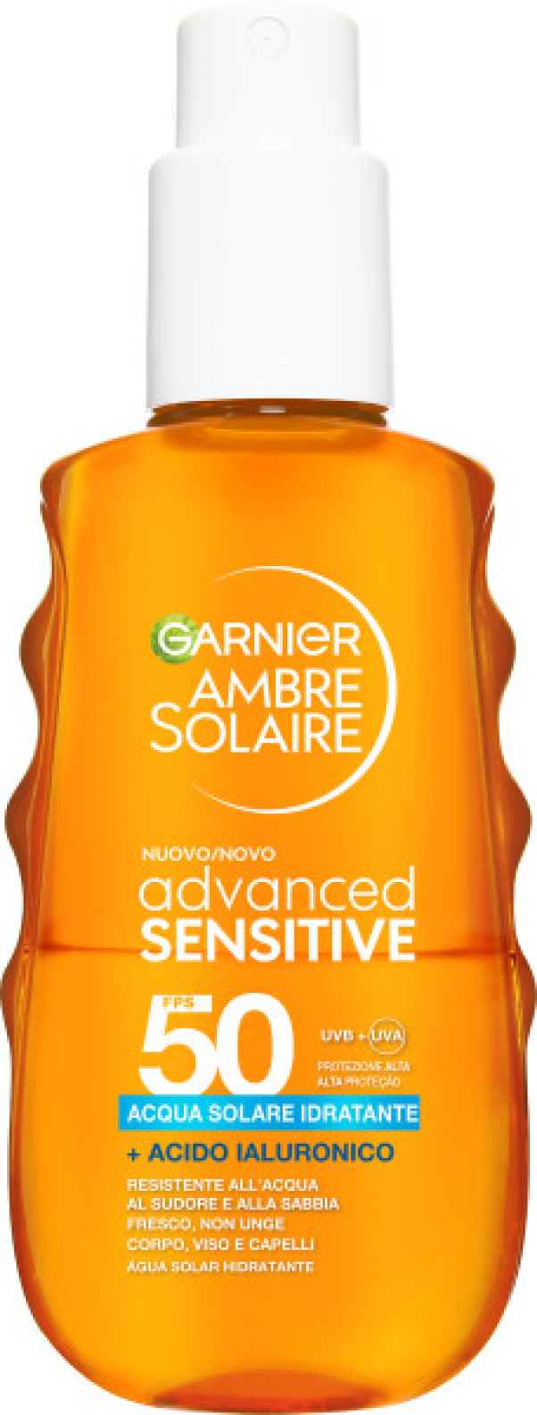 garnier ambre solaire advanced sensitive acqua solare protettiva spf 50 garnier 150 ml. - foto 1