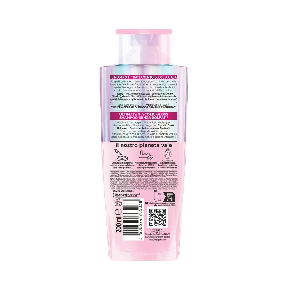 elvive shampoo trattamento glycolic gloss trasformazione luminosità elvive l'oréal paris 200 ml. - foto 2