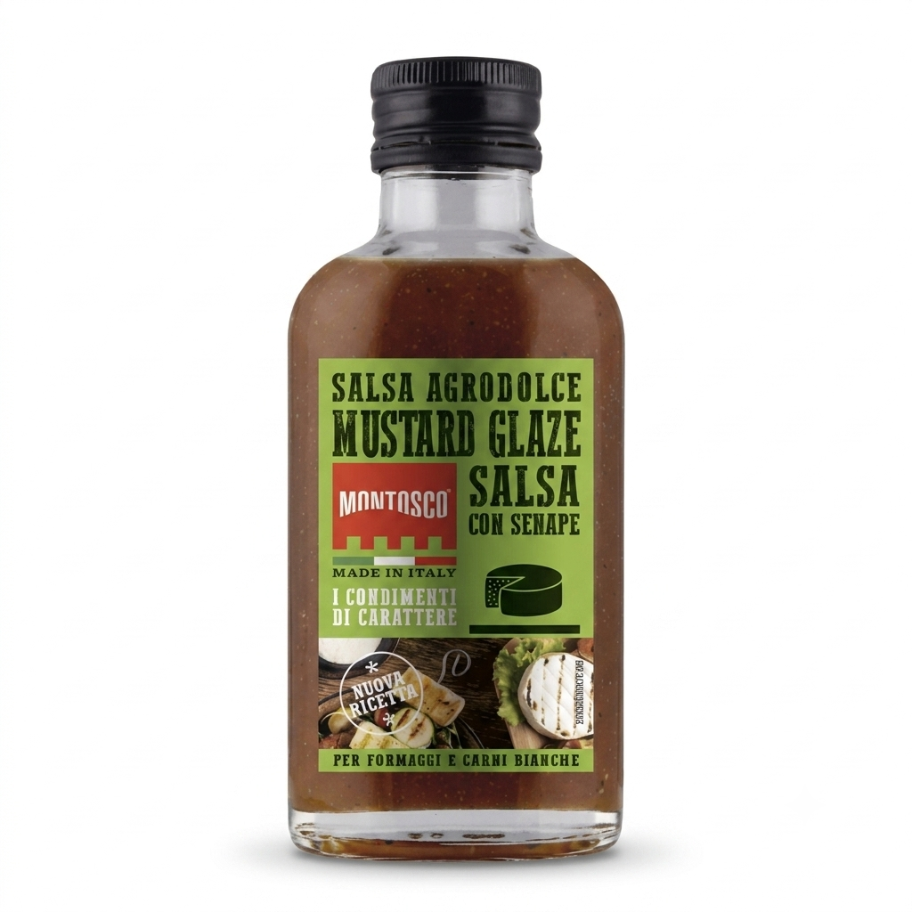 montosco glassa con aceto balsamico di modena igp alla senape montosco 250 ml. - foto 1