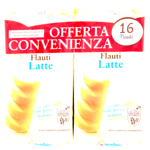Snack per colazione flauti al latte bipack  560 gr