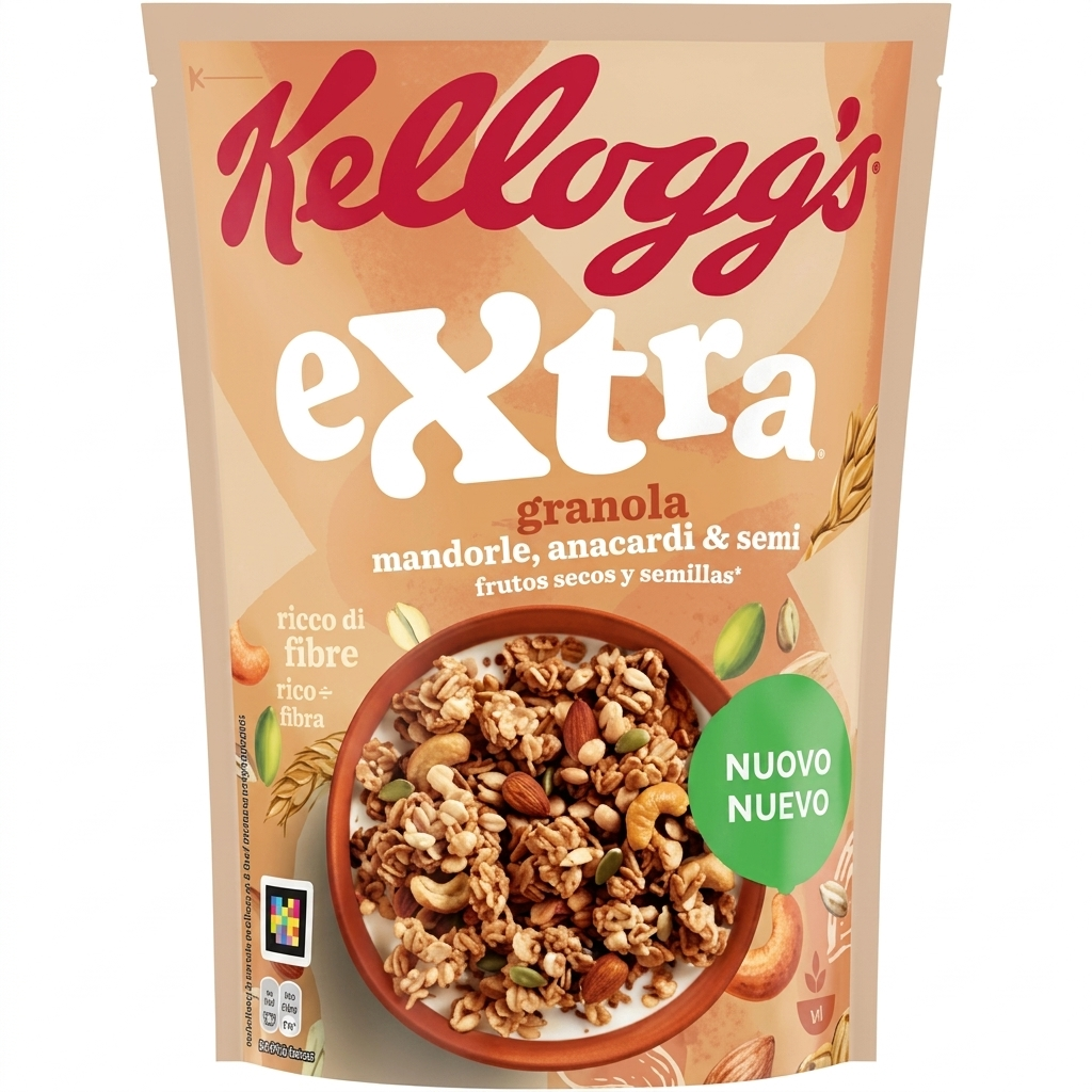 kellogg's muesli croccante con mandorle, anacardi e semi kellogg's extra 375 gr. - foto 1