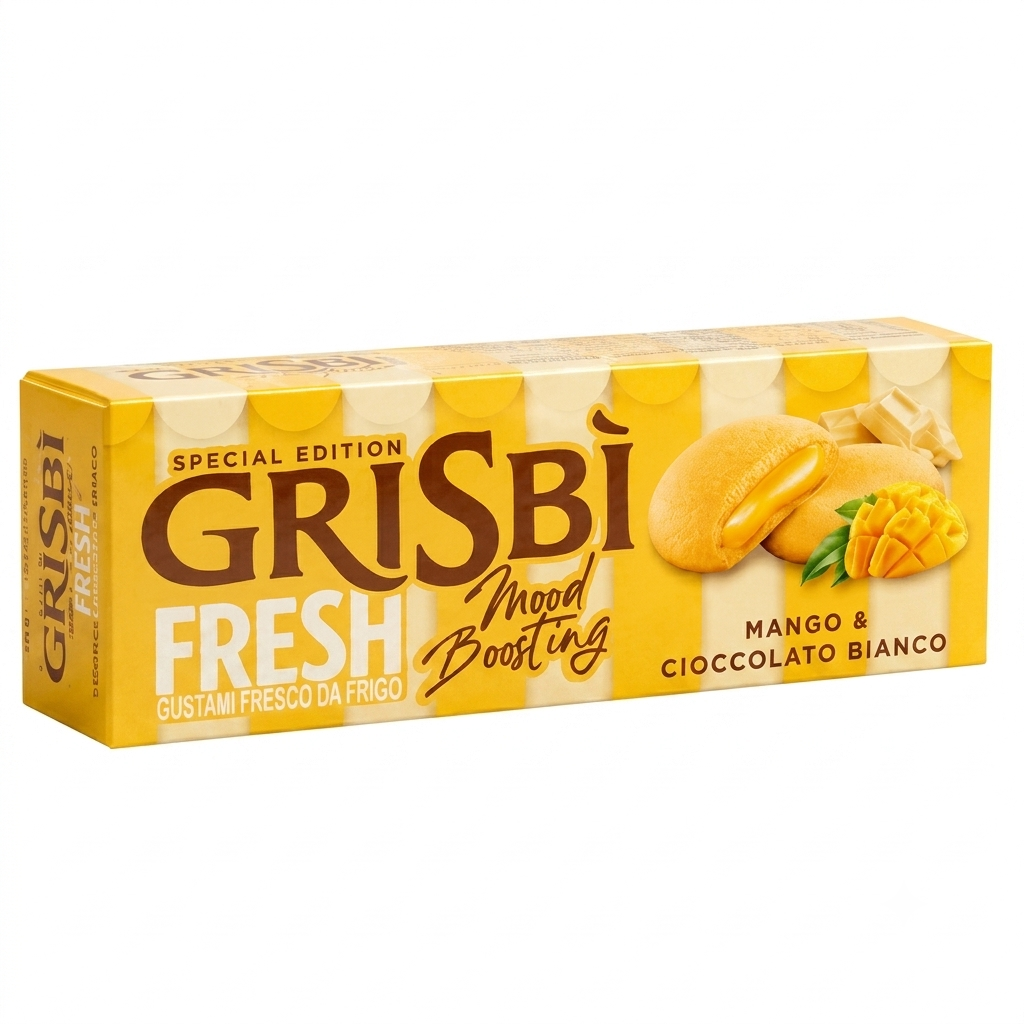 grisbi biscotti grisbì con crema al mango e cioccolato bianco 112 gr. - foto 1