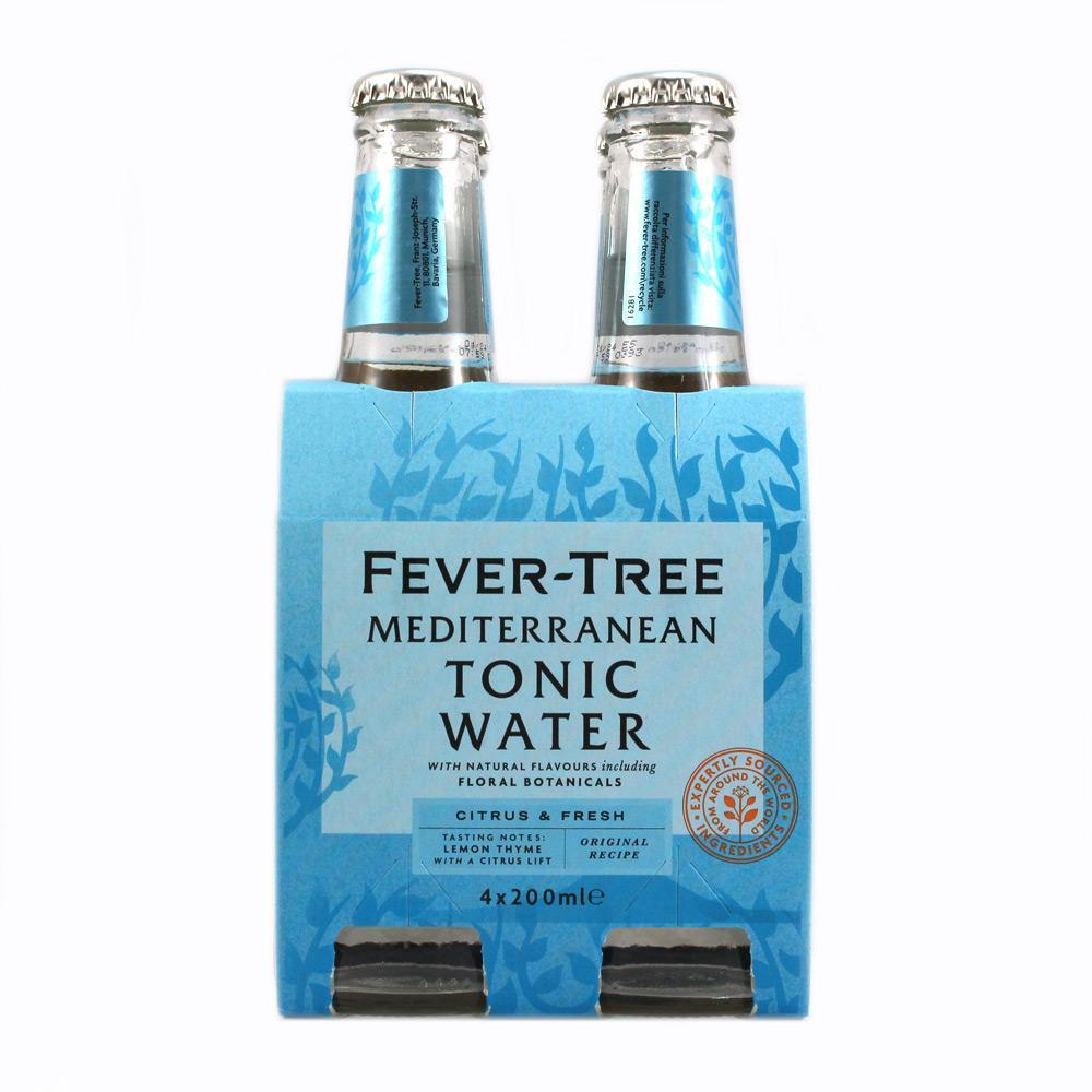 fevertree, tonic, mediterranean, cocktail, mixer, gin, drink, aperitivo, beverage, premium, botanicals, rinfrescante, qualita, miscelazione, FEVER-TREE 4 X 20 CL fever-tree acqua tonica mediterranean fever-tree 4 x 20 cl - foto 1
