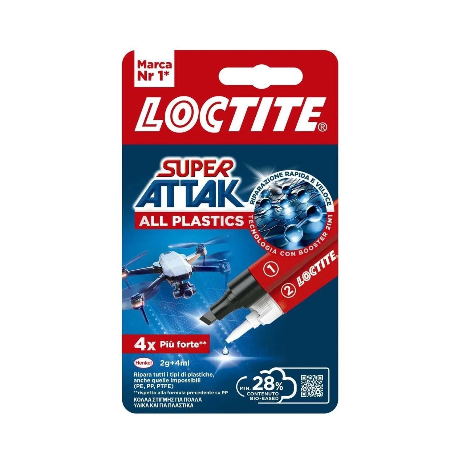 Loctite, SuperAttak, CollaIstantanea, Plastica, FaiDaTe, Riparazioni, Adesivo, DIY, GDO, Zibly, 2 GR. loctite colla istantanea super attak plastica loctite 2 gr. - foto 1