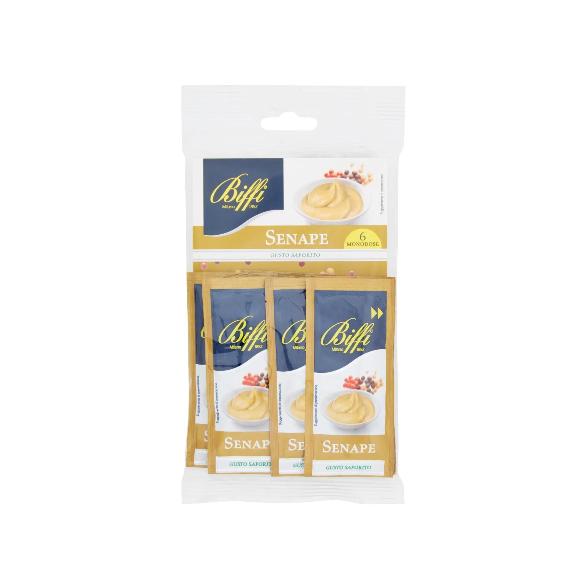 Biffi, Senape, Mustard, BustineMonodose, Condimenti, Salse, FoodService, TavolaCalda, GDO, Zibly, 60 GR. biffi biffi senape bustine 6x10gr - foto 1