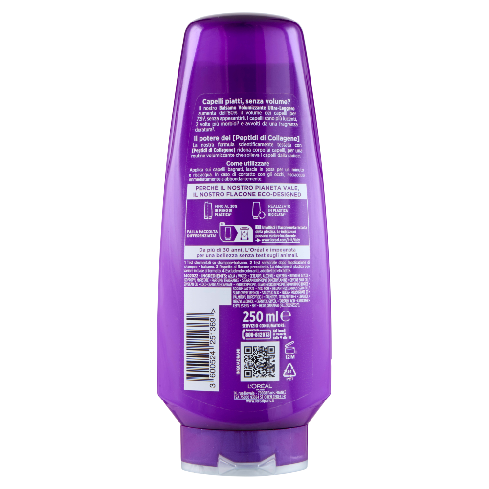 Elvive, CollagenLifter, BalsamoVolumizzante, CapelliFini, HairCare, VolumeCapelli, HairRoutine, BellezzaCapelli, GDO, Zibly, 250 ML., retro elvive balsamo volumizzante ultra-leggero collagen lifter elvive 250 ml - foto 2